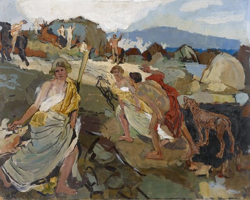 Amazons and Hunters by the Sea