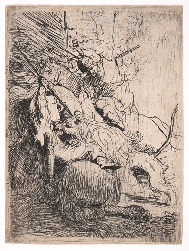 The Little Lion Hunt, with a lion