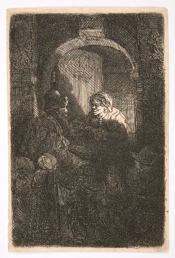 A Hurdy-Gurdy Player Followed by Children at a Door (The Schoolmaster)