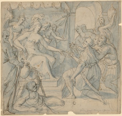 Ancient Scene in a Hall (Minerva Distributing Laurel Wreaths?)