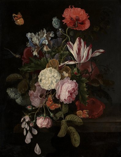 Still Life of Flowers on a Stone Table
