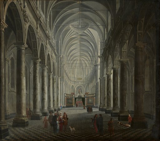 Interior of the Former Abbey Church of St. Martin in Tournai