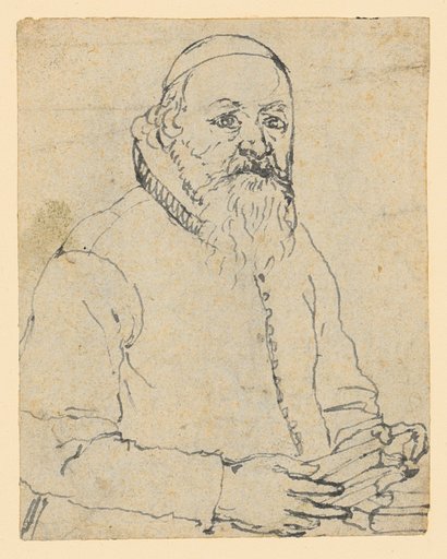Half-Length Portrait of a Bearded Man with a Round Cap (Cleric?)