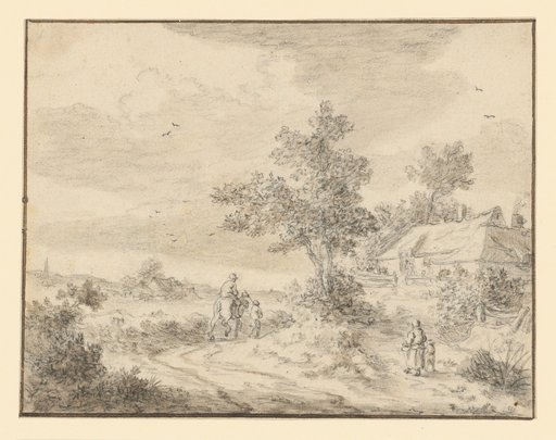 Dutch Landscape with a Rider and a Farmhouse