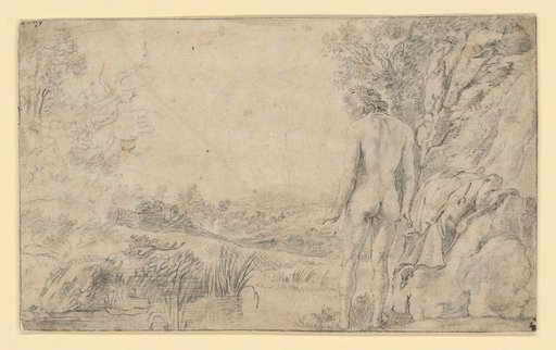 Landscape with Naked Youth by Water (Narcissus?)