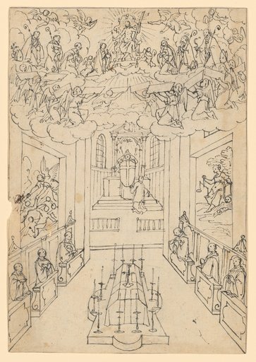 Requiem Mass in the Choir of a Baroque Church