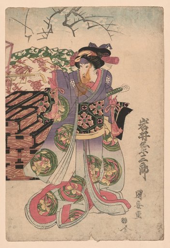 The Kabuki Actor Iwai Kumesaburō in an Unknown Role