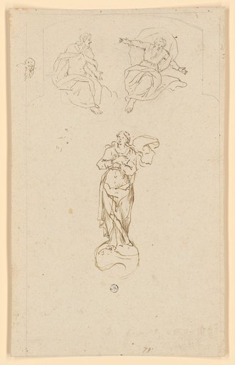 Immaculate Mary, with Christ and God the Father Seated on Clouds Above