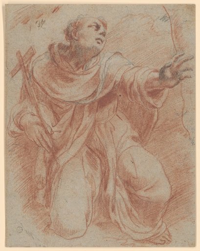 Kneeling Monk with a Crucifix
