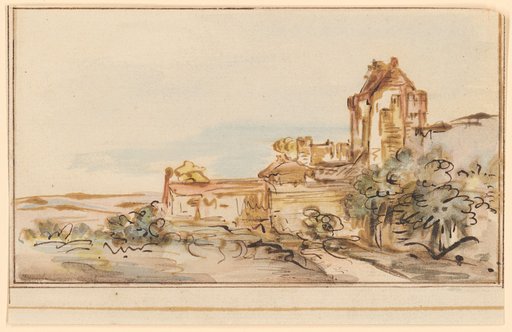 Landscape with a City Gate (City Gate and Buildings of Rhenen)