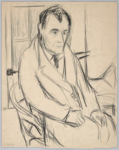 Self-Portrait, Half-Length, Seated Before a Window, Turned Three-Quarters to the Right, Hands Resting on Knees