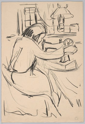 Woman at the Sewing Machine