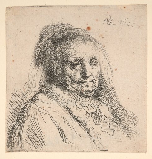 Rembrandt's Mother, Head and Bust in Three-Quarter View
