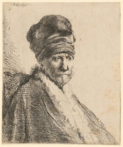 Bust of a man with a high fur cap (Rembrandt's father?)