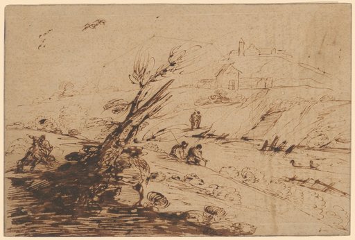 Landscape with Figures by a River