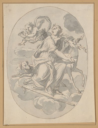 Artemis Embracing a Stag on the Clouds