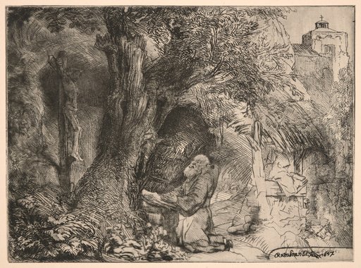 St. Francis of Assisi Praying Under a Tree