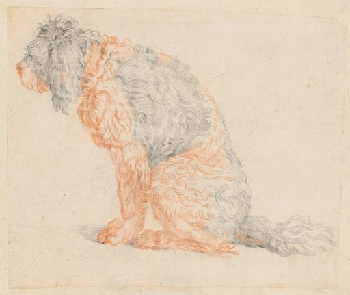 Seated Dog Facing Left