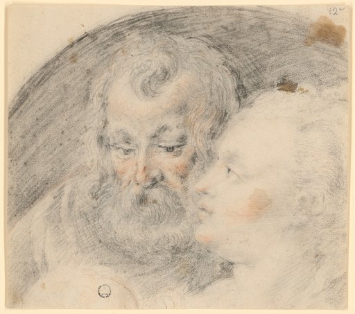 Bearded Man and Woman in Profile