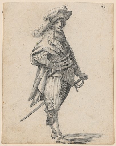 Standing Man with Feathered Hat and Saber