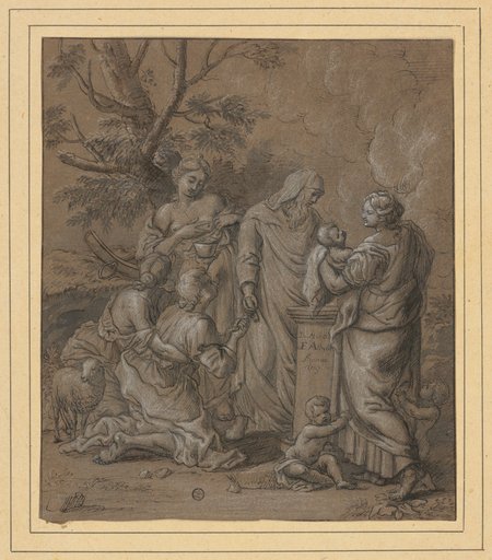 Presentation of a Child at an Altar in a Landscape