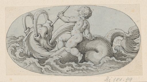 Putto Riding a Fantastical Sea Creature