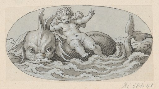 Putto Riding a Dolphin