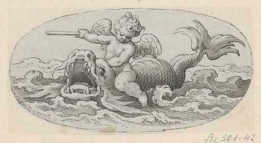 Putto Riding a Dolphin