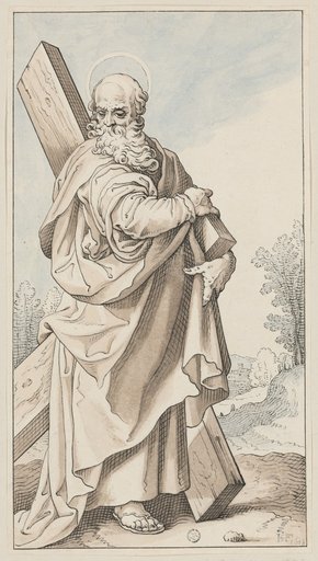 Apostle Andrew in a Landscape