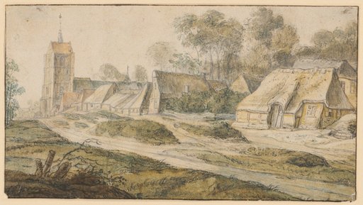 Dutch village with a church