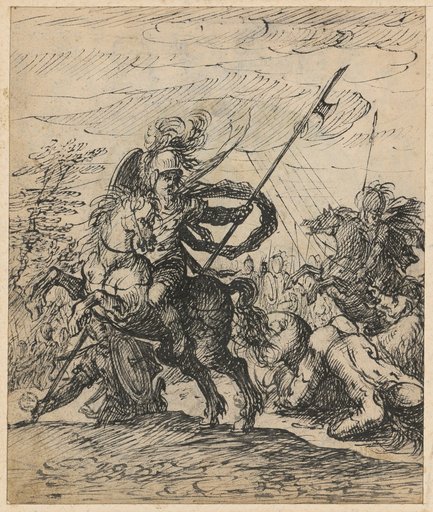 Skirmish between cavalry and infantry