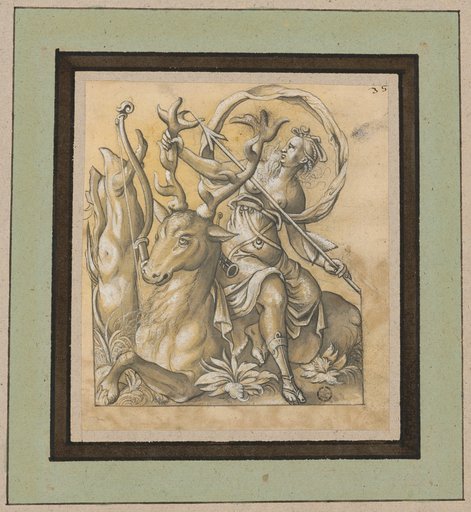 Diana seated on a stag