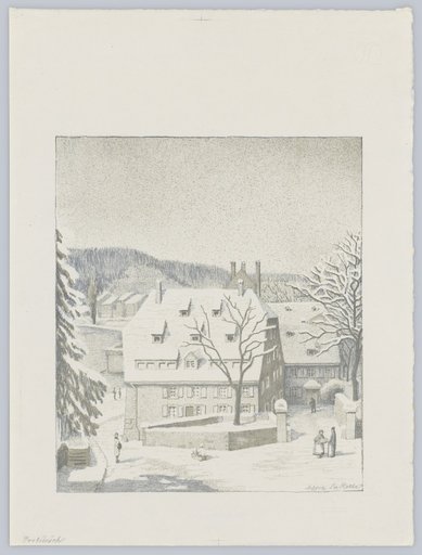 The St. Alban's Priory in Basel in Snow
