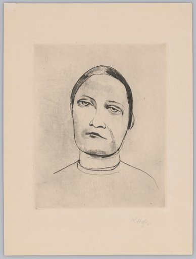 Frontal Female Portrait with Smooth, Parted Hair