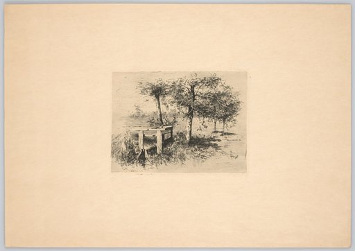 Landscape with Two Trees in the Foreground and a View Through to a Church Tower