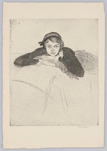 Young Girl, Resting Her Head on Her Folded Hands