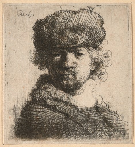 Self-Portrait with Round Fur Cap