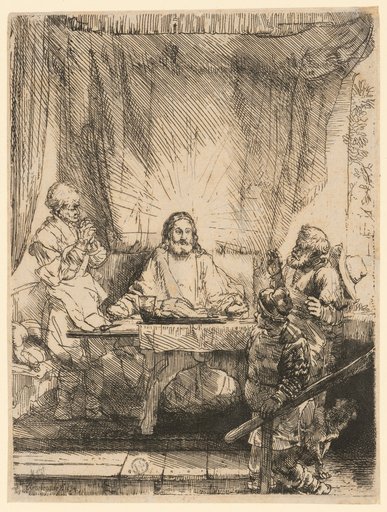 Christ at Emmaus: Large Plate