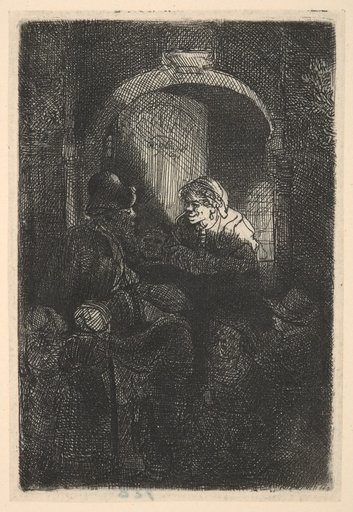 A Hurdy-Gurdy Player Followed by Children at a Door (The Schoolmaster)