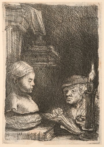 The Draftsman from a Plaster Model by Candlelight