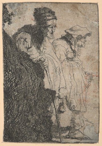 Beggar and Beggar Woman Behind a Slope