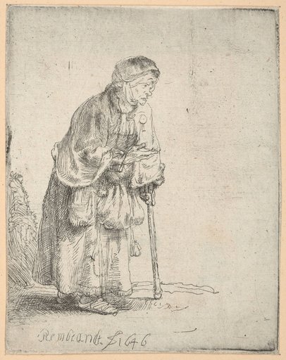 Beggar Woman, Leaning on a Stick