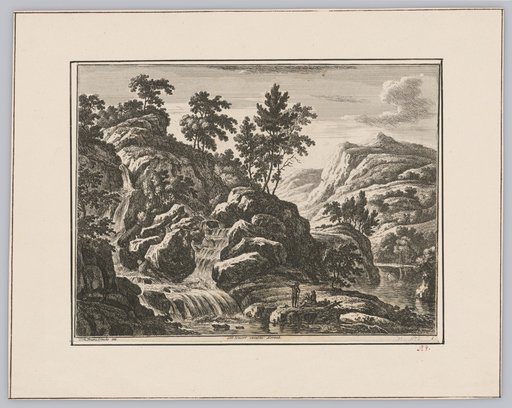 Mountain Landscape with Two Drawing Figures