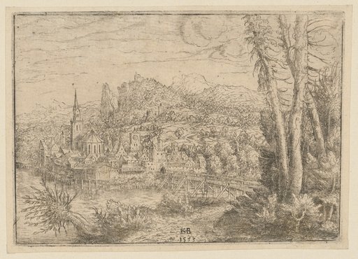View of a City on a River