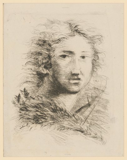 Youthful Half-Length Portrait of a Figure Looking Forward Over the Right Shoulder