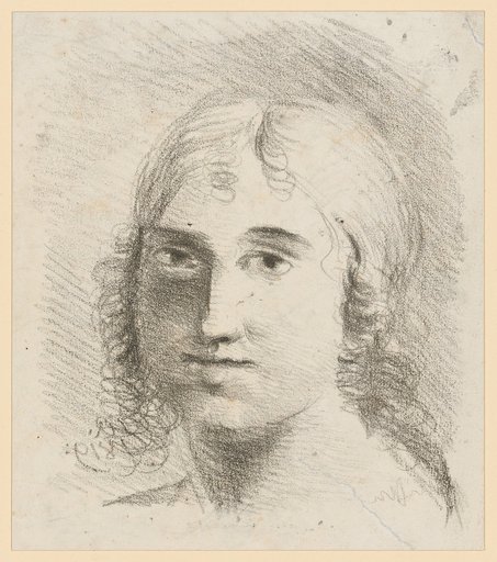 Head of a Girl Looking Forward with Side Curls