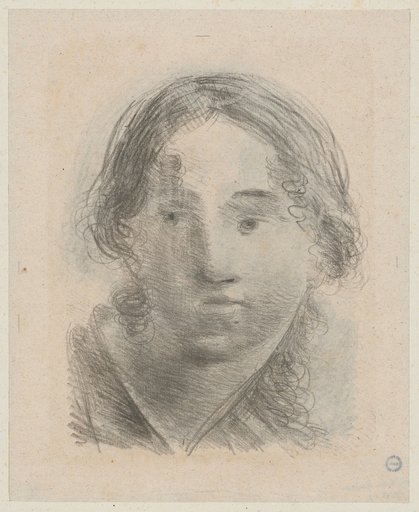 Frontal Girl's Head with Forehead and Side Curls