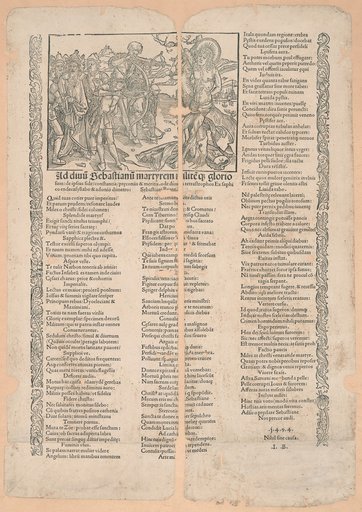 Pamphlet with the Martyrdom of St. Sebastian, Basel: Johann Bergmann von Olpe, 1494