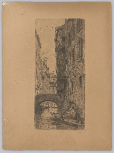 Venetian Canal with Two Gondoliers