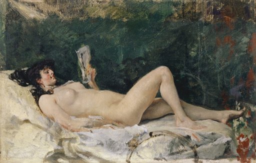 Lying on the Bed, Reading Girl